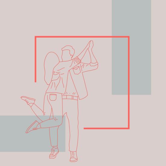 En illustration af et dansende par.