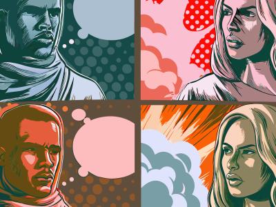 Billede fra Colourbox af tegneserie