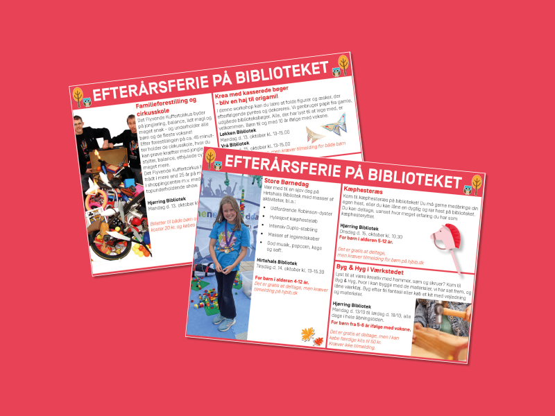 Forside af efterårsferie-flyer 2025