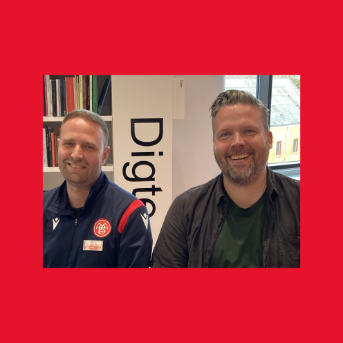 Bibliotekar Lars Simonsen og illustrator Kim Larsen