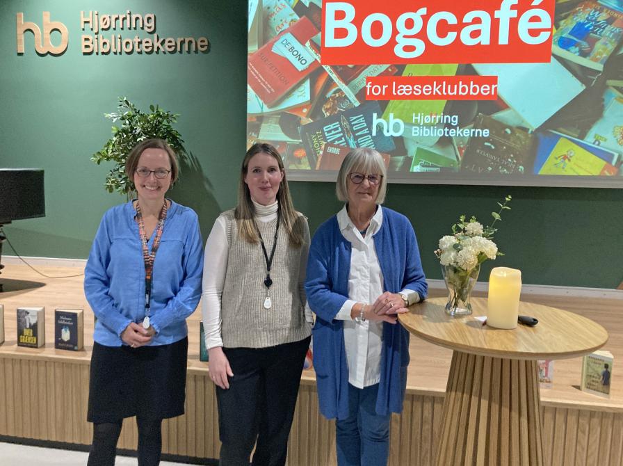 Lene, Kirsten og Maria i Salen på Hjørring Bibliotek