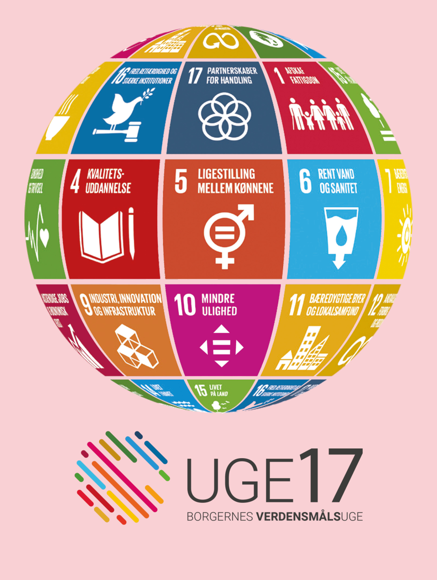 Globus med verdensmål og logo for UGE17